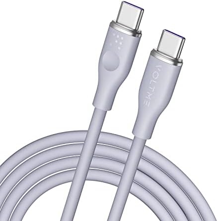 VOLTME 100 W USB C Fast Charge Cable – 6 ft E-Marker Type C to Type C Charger for Mac Book Pro 2021, i Pad Pro 2021, Galaxy S21, Pixel, & Switch – Premium Durability and Enhanced Compatibility for Rapid Power Delivery