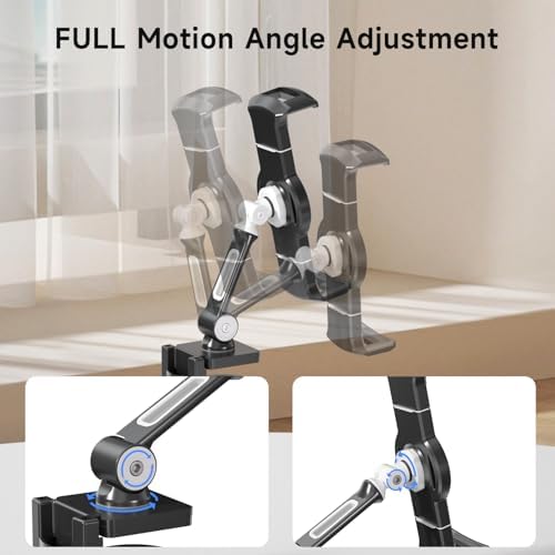 Suptek Adjustable Aluminum Alloy Cell Phone Desk Mount Stand – Versatile 360° Rotating Holder for i Pad, i Phone, Samsung & Asus (4.7-11 inches) – Perfect for Home, Office, or Kitchen Use – Unmatched Stability & Comfort for Daily Tasks