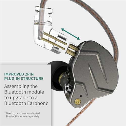 KZ ZSN Pro Hybrid In-Ear Headphones – Premium 1 BA & 1 DD Gaming Earbuds with Detachable 3.5 mm Cable for Crystal-Clear Sound and Ergonomic Comfort – Stylish Purple Finish, Enhanced Device Compatibility for Gamers and Audiophiles