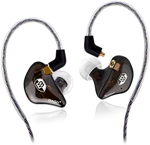 BASN Professional In-Ear Monitor Headphones with Detachable MMCX Earbuds – Dual Dynamic Drivers for Musicians | Noise-Isolating Audio Experience in Stylish Blue | Versatile Compatibility for Studio and Stage Use