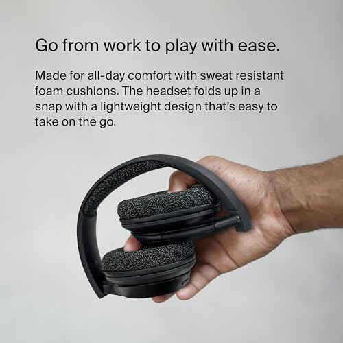 Belkin Sound Form Adapt Wireless Over-Ear Headset – Ultimate Gaming and Travel Companion with Advanced Noise-Cancelling Boom Mic | 45-Hour Battery for Nonstop Enjoyment | Effortless Bluetooth Connectivity for i Phone, i Pad, Galaxy and More – Sleek Black Design for Supreme Comfort and Style