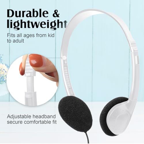 Flutesan 20 Pack Wired On-Ear Headphones – Durable Purple Classroom Headset for Students & Educators, Adjustable Comfort, Enhanced Device Compatibility, Ideal for Group Learning & Individual Study Sessions