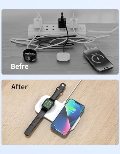Revitalize Your Charging Routine with the Joy Geek Dual Wireless Charger – 2-in-1 Fast Charging Pad for Samsung Galaxy Devices, Effortlessly Powers Galaxy S23/S22/S21/S20/S10/Note20/10, Compatible with Galaxy Watch 5/4/3 & Buds 2/+/Pro/Live – Enhanced Speed & Compatibility for a Clutter-Free Experience