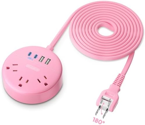 25 ft NTONPOWER Power Strip with 3 AC Outlets & 4 USB Charging Ports – Versatile Wall Mountable Desktop Solution for Home, Office, and Dorm – Sleek White Design for Enhanced Connectivity and Efficiency