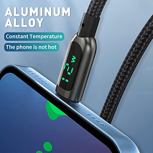 AICase 4 ft Nylon Braided i Phone Charger Cable with LED Charging Indicator – Fast Charge Compatible with i Phone 13, 12 Pro Max, 11, X, and i Pad – Durable Tangle-Free Design for Enhanced Performance and Reliability