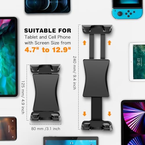 Heavy-Duty 360° Adjustable Tablet Mount for Vehicles and Kitchens – Versatile Stand for i Pad Pro/Air/Mini, Cellphones & More – Secure Dashboard & Windshield Holder for Effortless Access and Optimal Viewing