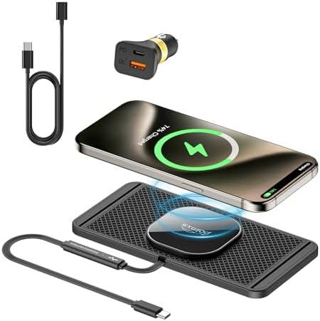 POLMXS Magnetic Fast Wireless Charger Pad for i Phone 12/13/14/15/16 Series & Air Pods – Effortless Magnetic Alignment & Quick Cordless Charging for On-the-Go Power Solutions