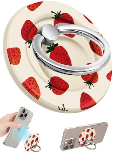 Tycamp Vintage Floral Magnetic Phone Grip – Chic Mag Safe-Compatible Ring Holder for i Phone 16/15/14/13/12 Series – Adorable & Practical Phone Stand for Women and Girls – Superior Grip for Safe Handling & Effortless Selfie Capture