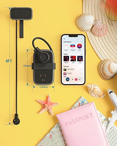 NTONPOWER GAN Ultra 65 W USB Fast Charging Station – Versatile 7-in-1 Travel Power Strip with 3 AC Outlets & 4 USB Ports (2 USB-C) – Compact 4 ft Extension Cord for Seamless Connectivity – Ideal Cruise Essential for Mac Book & i Phone – Rapid Charging & Surge Protection Included