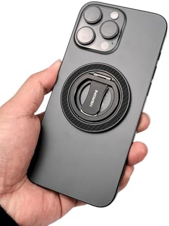 Mag Safe-Compatible Magnetic Phone Ring Stand – 360° Adjustable Kickstand for i Phone 16/15/14/13, Galaxy S25 – Sleek Black Design for Enhanced Grip and Hands-Free Convenience – Durable Metal Construction for Ultimate Stability and Style
