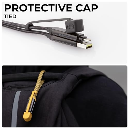 Revolutionize Your Charging Experience with the Rolling Square in Charge XL 30 cm USB C Charger Cable – 6-in-1 Universal Solution for Lightning and USB Devices, Fast 100 W Output, Sleek Glacier White Design for Maximum Portability and Compatibility