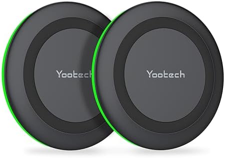 Yootech Dual Pack Fast Wireless Charging Pad – 10 W Max Efficiency for i Phone 16 Series & Samsung Galaxy S23 – Sleek, Compact Design for Effortless Charging Anytime, Anywhere – Universal Compatibility & Speed Without AC Adapter – Elevate Your Charging Game