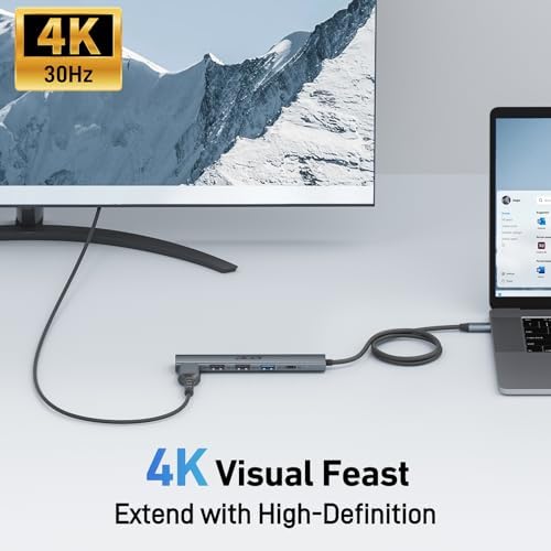 Acer 5-in-1 USB C Hub: Ultimate Multiport Adapter with 4 K HDMI Output, 100 W Power Delivery, and 3 USB-A Ports for Mac Book, i Pad Air, and i Phone 15/16 Pro – Unleash Seamless Connectivity and Fast Charging for All Your Devices!