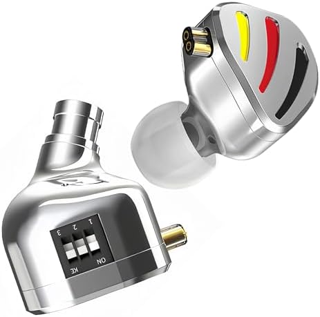 QKZ ODING Wired Earbuds – Superior Hi-Fi Dual Magnetic Coil Earphones with Custom Sound Profiles for Immersive Deep Bass, Ergonomic Fit for Maximum Comfort, Exceptional Noise Isolation, Ultra-Lightweight Design Ideal for Gamers & Music Aficionados, Versatile Device Compatibility in Elegant Silver Finish