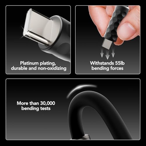 4-in-1 Universal Multi USB Charging Cable – 240W Max Fast Charger Cord with Multiple Connectors for iPhone 16/15/14/13, iPad, Samsung, MacBook, Tablets & More (Black, 6.6Ft) – Enhanced Compatibility and Speed