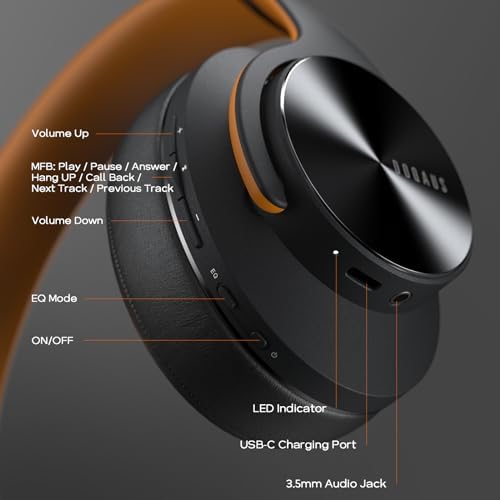 Transform Your Listening Journey with DOQAUS Over-Ear Bluetooth Headphones: 90-Hour Playtime, Tailored EQ Settings, and Superior Noise Cancellation for Unmatched Comfort and Audio Clarity in Music and Calls