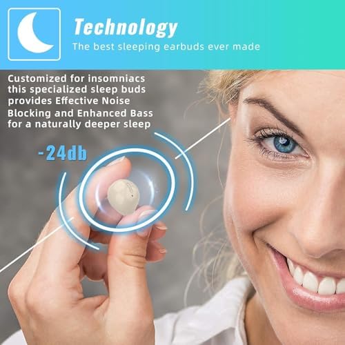 Ivory Wireless Sleep Earbuds – Ultra-Light Bluetooth 5.4 Headphones Perfect for Side Sleepers | Luxurious Comfort with Superior Sound Quality | Ideal for Audiobooks, Meditation, and Relaxing Music Sessions for Enhanced Rest