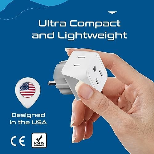 Ultimate Universal Travel Adapter: 35 W Fast Charging Power Converter with PD & QC 3.0, Dual USB-C & Triple USB Ports for Seamless Global Connectivity – Compatible with Type A, C, G, I Outlets for Effortless Charging Across EU, US, UK & Beyond – Perfect Travel Companion for Modern Explorers