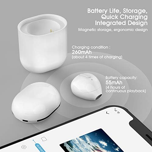 Tiny Wireless Invisible Earbuds with Charging Case – Discreet In-Ear Headphones for Professionals | Lightweight Waterproof Design for Small Ear Canals | Seamless Audio Experience on the Go