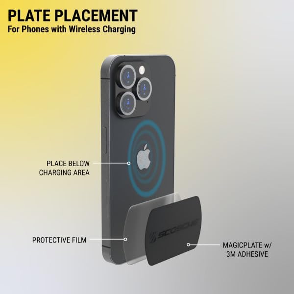 Scosche MRK2 PK-UB Universal Magnetic Phone Mount Metal Plate Kit – Essential Replacement for Secure Smartphone Holding in Vehicles – Enhanced Compatibility with All Devices & Cases – Pack of 2 Durable, Sleek Black Plates for Effortless Installation and Reliable Hands-Free Navigation