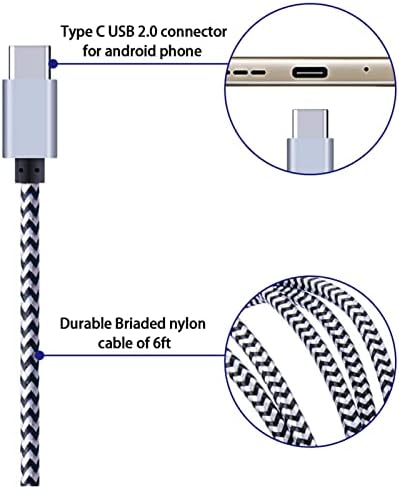 Ultra-Fast Quick Charge 3.0 Wall Charger for LG Smartphones – Seamless Compatibility for Stylo 4/5/6, G Series, Velvet 5 G & More – Durable Nylon Braided USB Type C Cable Included – Safety Features for Hassle-Free Charging Experience – Ideal for On-the-Go Professionals and Students