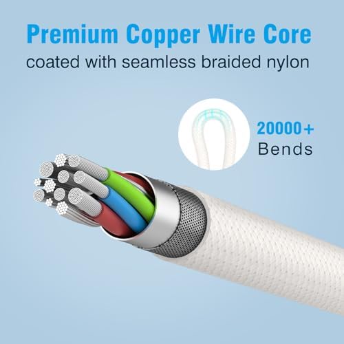 Ultra-Fast 96 W USB-C Charger for Mac Book Pro & Air – 6.6 ft Braided Cable – Optimal Charging Efficiency, Battery Health Optimization & Advanced Safety Features for Professionals on the Move – Compatible with M1, M2, M3, M4 Series