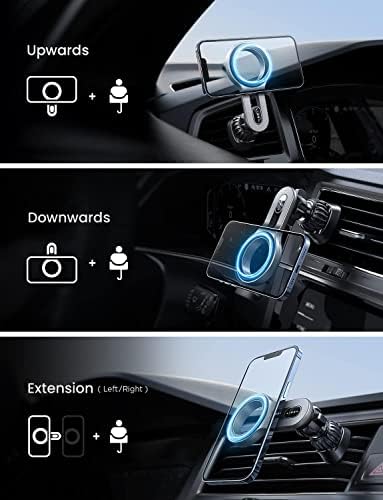 LISEN Mag Safe Car Mount – Ultra-Strong Magnetic Phone Holder for i Phone 16, 15, 14, 13 Pro Max – Effortless Hands-Free Access with 360° Rotation and Air Vent Design – Essential Car Accessory for Enhanced Safety and Connectivity