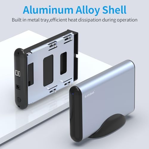 GODO USB 3.0 Vertical Hard Drive Enclosure for 3.5 Inch SATA HDD/SSD – Premium Aluminum Dock with UASP Technology, Supports Up to 18 TB Storage, Space-Saving Design, Power Adapter Included for Enhanced Performance and Compatibility