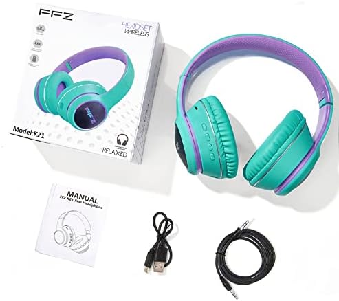 Vibrant Purple Kids Bluetooth Headphones – Safe Listening with Colorful LED Lights, Ultra-Comfort Earpads, Built-in Microphone, and Travel-Friendly Foldable Design for School & Adventure – Perfect for Online Learning and Playtime