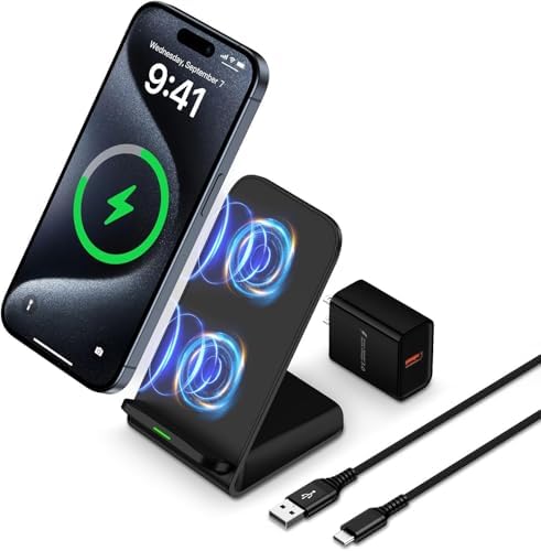 Fast Wireless Charging Dock for Motorola & Samsung Devices – 15 W Wireless Charger with QC 3.0 Adapter, Sleek Design for Edge 60, Edge 2024, Moto G Power 2025, Samsung S25 Series – Compact Phone Charging Solution for Home, Office, and Travel – Intelligent Safety Features to Prevent Overheating and Overcharging – Elevate Your Charging Experience with Enhanced Compatibility and Speed