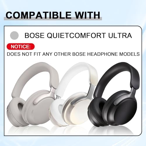 Upgrade Your Listening Experience with Premium Ear Cushions for Bose Quiet Comfort Ultra Wireless Headphones – Luxurious Memory Foam Ear Pads for Optimal Comfort, Superior Sound Isolation, Effortless Installation, and Sturdy Design in Elegant White – Ideal Accessories for Audiophiles and Content Creators