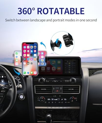 Car Phone Holder for 2021-2024 Nissan Armada, 360° Rotation, 12.3 inch Screen Fixed Clip, Auto Accessories Navigation Bracket, Interior Decoration Mobile Phone Mount – Enhanced Compatibility and Speed