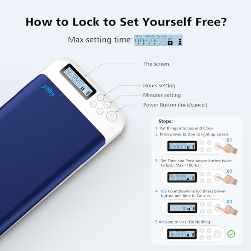 Cell Phone Lock Box with Timer,Portable Timed Phone Lock Box for iPhone and Android Phones, Self-Control Timer Phone Locker to Help Kids,Students Focus Back – Enhanced Compatibility and Speed