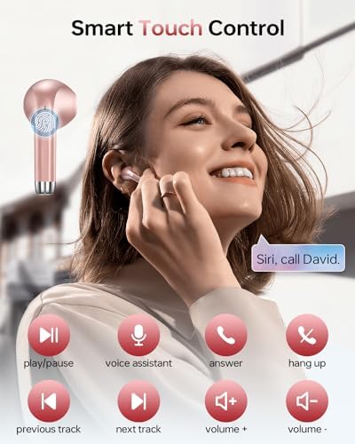 Premium Bluetooth 5.3 Wireless Earbuds with 40-Hour Playtime | IPX7 Waterproof In-Ear Headphones for Sports and Everyday Use | Ergonomic Comfort Fit with Superior Sound and Clear Calls | Sleek White Design with LED Charging Case | Universal Compatibility for All Devices