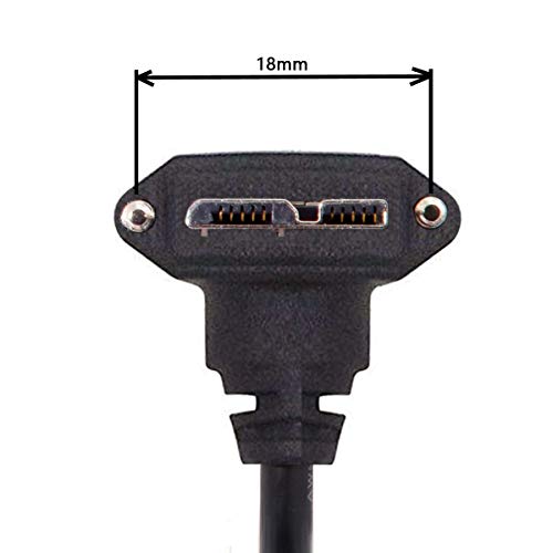 Chenyang 90-Degree Micro USB 3.0 Cable – Type A Male to Micro B Male, 3 M High-Speed Connector for Industrial Cameras & Devices, Enhanced Durability with Mount Panel Screws, Perfect for Tight Spaces and Optimal Cable Management