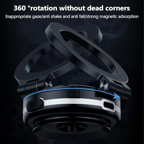 Revolutionize Your Driving with the Maggrip Pro 360 2.0: Ultimate 360° Rotatable Magnetic Car Phone Holder – Effortless Installation with Electric Suction Cup Technology for Any Smartphone – Secure, Durable, and Stylish Black Design for Enhanced Safety and Convenience