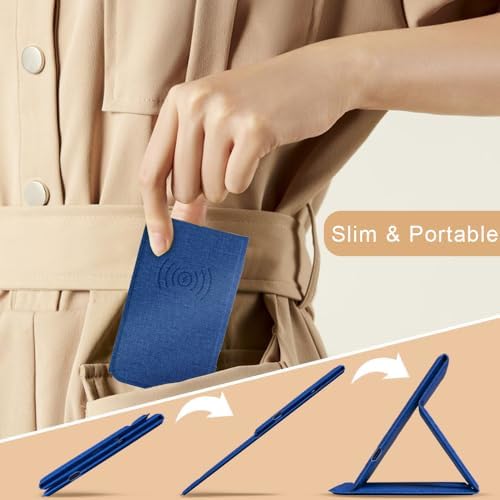 Innovative Foldable Wireless Charger & Phone Holder – 15 W Fast Charging Stand for i Phone 15/14/13/12 Pro/XS/8 Plus & Galaxy S23/S22/S21/Note 20 – Sleek Blue Design for Ultimate Portability and Style