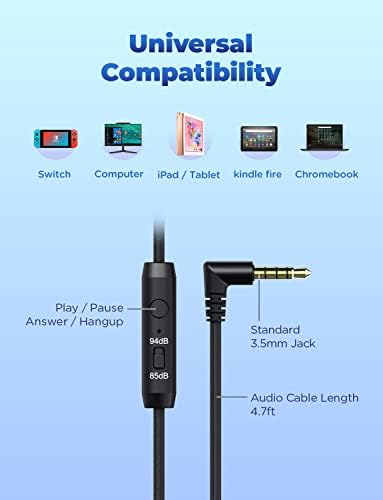 i Clever HS14 Kids Headphones – Stylish Black & Pink Volume-Limited On-Ear Headset with Built-In Microphone for Safe Listening and Enhanced Comfort, Foldable Travel Design for School and Home Use, Perfect for Tablets and Laptops