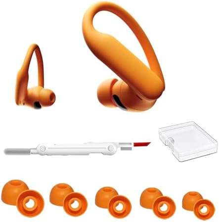 Revitalize Your Beats Powerbeats Pro 2 with Premium Electric Orange Silicone Earbud Tips – Ultimate Comfort & Noise Isolation for Every Ear Shape, 5 Pairs for Long-Lasting Listening Pleasure