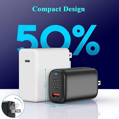 Ultra-Fast Dual USB-C Wall Charger for i Phone 15 – 40 W Power Delivery Adapter, Compact and Foldable Design for On-the-Go Charging, Ideal for i Phone 15/14/13 Pro, i Pad, and More – Maximum Efficiency with Enhanced Safety Features