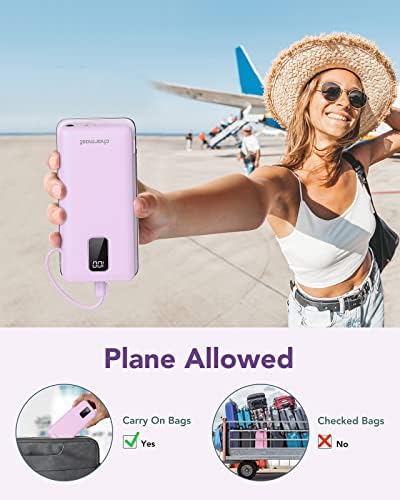 Ultimate Charmast 10,000 m Ah Portable Power Bank with Integrated Cables & Wall Plug – Fast Charging Essential for i Phone 16/15/14/13, Samsung, i Pad, and More – Unmatched Convenience for Travelers and On-the-Go Professionals