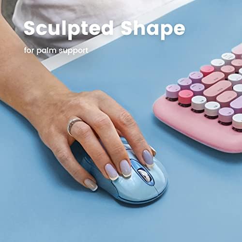 Elevate Your Productivity with the Perixx PERIMICE-802 PP Wireless Bluetooth Mouse – Sleek Purple Design for Windows, i OS & Android Devices – Ergonomic Comfort and High Precision Tracking for On-the-Go Professionals