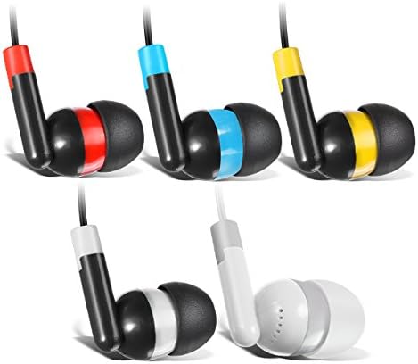 Colorful Disposable Earbuds Headphones 30-Pack for Classroom Use – Hygienic Multi-Color Earphones for Kids, Compatible with Computers, Laptops & i Pads – Lightweight & Convenient Audio Solution for Students