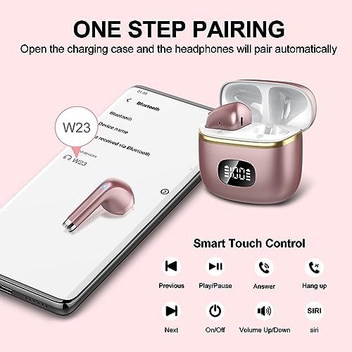 Premium Bluetooth 5.3 Wireless Earbuds – Deep Bass Stereo Sound, 40-Hour Playtime, IPX7 Waterproof, Noise-Cancelling Mic, LED Battery Display – Ultimate Compatibility for i OS & Android Users, Perfect for Active Lifestyles and Uninterrupted Listening