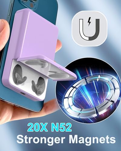Magnetic 2-in-1 Portable Power Bank and True Wireless Earbuds: 5000 m Ah Mag-Safe Charger for i Phone 16/15/14/13/12 – Ultimate Audio and Charging Solution in Sleek Black Design for On-the-Go Users