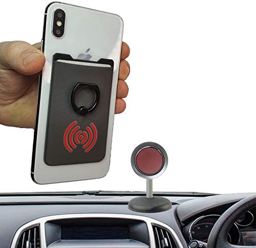 Gecko Universal Phone Ring Wallet – 360° Swivel Grip with Strong Adhesive for Credit Cards and Cash – Enhanced Stability and Comfort for Selfies, Videos, and Everyday Use – Compatible with All Cell Phone Models – Durable, Magnetic Mount Ready – Gray Finish – 90-Day Satisfaction Guarantee