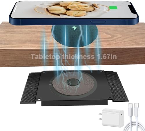 Seamless Magnetic Wireless Charger 15 W – Invisible Under-Table Power Solution for Home and Office Efficiency, Fast Charging Compatibility for All Devices