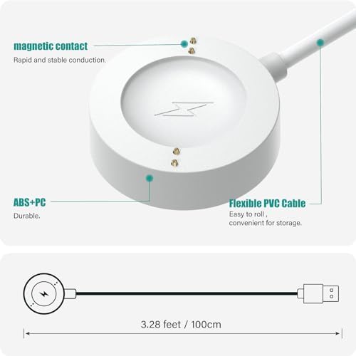 TUSITA Ultra-Fast Dual-Pack Smartwatch Charger for Fossil Gen 6 & Michael Kors Gen 6 – Compact, Portable Charging Solution for FTW0006 & MKT0003-1 M Models – Power Up Your Active Lifestyle Effortlessly