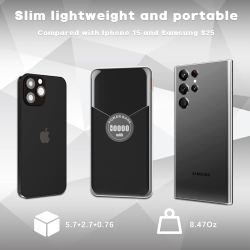 Ultra-Slim 10000 m Ah Power Bank with Integrated Cables – Rapid Charge Portable Charger for i Phone 15/16, Samsung & Android – 4 Device Outputs with Smart LED Display – Lightweight Travel Companion with Advanced Safety Features