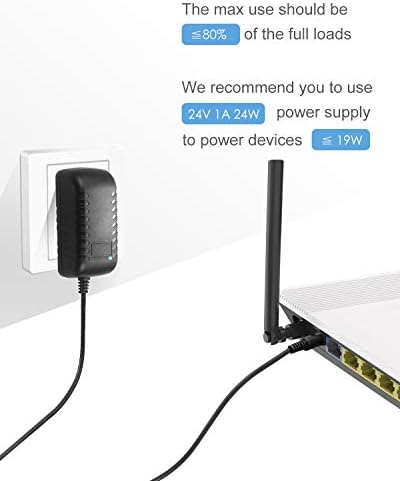24 V 1 A Power Supply Adapter Dual Pack – Versatile AC to DC Transformer with 4.92 Ft Cord for CCTV Cameras, DC Motors & Water Pumps – High-Efficiency 24 W Output, Universal Compatibility, and Enhanced Performance for Reliable Device Operation